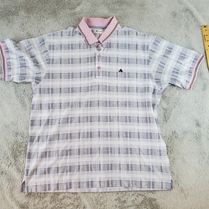 An Phuoc Shirt Mens XXL Blue Plaid Golf Polo Short Sleeve Pullover - Picture 1 of 7