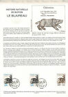 1988 FRANCE NOTICE 1er JOUR N°2542 HISTOIRE NATURELLE DE BUFFON LE BLAIREAU
