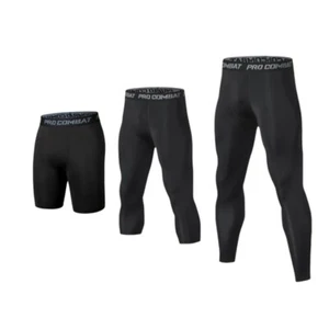 Mens Compression Pants Cool Dry Leggings Sports Baselayer Running Shorts Gift - Picture 1 of 30