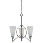 Cal Lighting Canroe 3 Light Chandelier, Steel/Frosted White, 19" - FX-3508-3