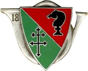 18° Régiment de Chasseurs, émail, dos guilloché ondé, Drago 1414 (5514) - Bild 1 von 2
