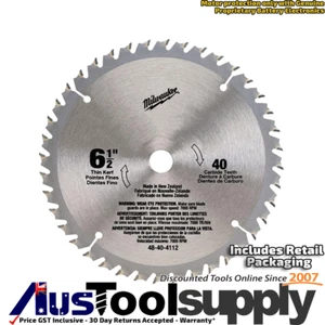 Milwaukee 6-1/2" 40 Tooth Carbide Circular Saw Blade 5/8" Arbor - Cosmetic Rust - Picture 1 of 2