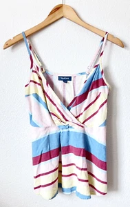 Modcloth Damen Tank Top Größe Large Leinen Viskose gestreift sonnig Trägertop rosa blau - Bild 1 von 6