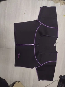 CURVES Trimming Short Sleeve Top & Trimming Vintage Size 2X Black/Purple - Picture 1 of 3