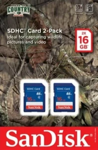 SDHC™ Card 2-Pack Mossy Oak Break-Up Country 16 GB X 2 SanDisk® Pictures & Video - Picture 1 of 1