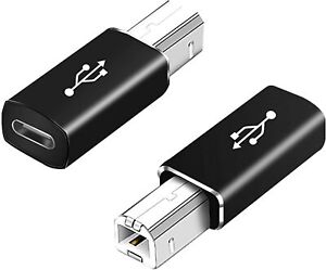 2x USB C Female to USB B Male MIDI Printer Electric Pianos Synthesizers Adapter