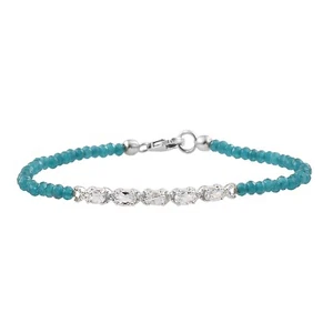 Elegant Looking Rhodium Plated Sterling Silver Bracelet With Skyblue Topaz, S... - Bild 1 von 3