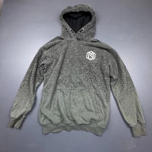 H&M Hoodie Boys 14Y Black Gray Pullover Sweatshirt Gradient Logo Streetwear - Picture 1 of 12