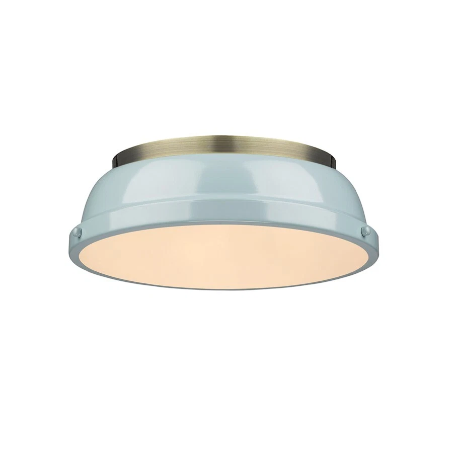 Golden Lighting 3602-14 Ab-sf Duncan Flush Mount Aged Brass