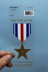 Military Outside Decal (Window,Ect) SILVER STAR CONSPICUOS GALLANTRY - Picture 1 of 2