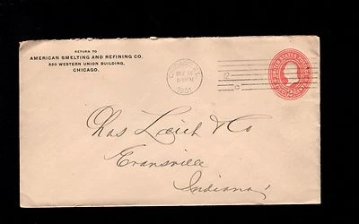 American Smelting Refining Chicago 1901 2c Washington PSE Cover 7r - Image 1 of 2