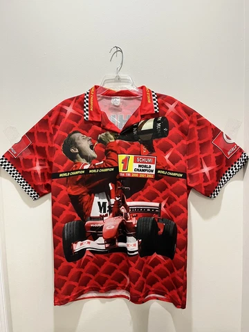 Michael Schumacher #1 The Champ Polo Shirt Size XL Red Ferrari Cover