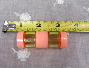 Vtg Miniature Plastic PINK ONE PIECE Salt & Pepper Shaker Set ~ 2.25" L - Picture 1 of 4