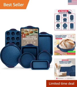 Vielseitiges 8-teiliges Kohlenstoffstahl Backset - Antihaftbeschichtet, platzsparend, einfache Reinigung - Bild 1 von 9