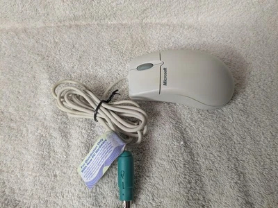 Vintage Microsoft IntelliMouse 1.1A PS/2 Wired Scroll Mouse X03-65047 Retro PC  - Image 1 of 3
