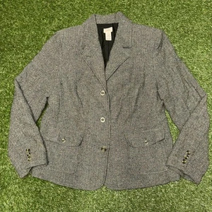LL Bean Olive Wool Blend Misses  Blazer Sz XL - Picture 1 of 6