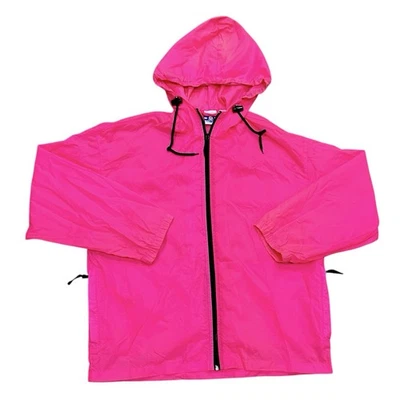 Chaqueta cortavientos con capucha de nailon rosa neón talla M Pro Spirit de colección años 80 90 Foto 1 de 4