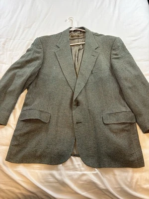 Abrigo Blazer Deportivo Vintage Orvis Seda Tweed Para Hombre 46R Solapa Muesca Verde 2 Botones Foto 1 de 4