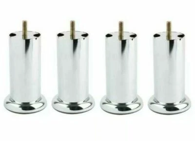 4x METAL CHROME M8 LEGS FURNITURE FEET SOFA BEDS CHAIRS STOOLS CABINET 120mm