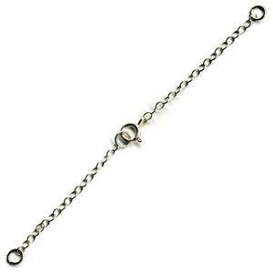 9ct White Gold Necklace Necklet Extender Safety Chain Bolt & Jump Ring - FS34 - Picture 1 of 1