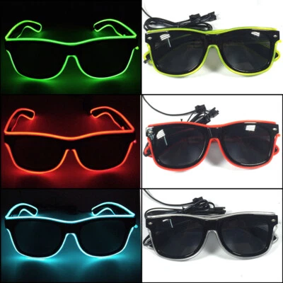 1PC Novelty Glow Sunglass LED Glasses Light Up EL Flashing Luminous Glasses