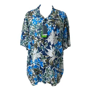 Men’s XXL Button Down Shirt Perry Ellis Lenzing Eco Vero Multicolor Short Sleeve - Picture 1 of 18