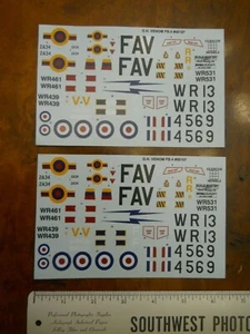 GLENCOE/SCALE-MASTER DECAL SHEETS (2) FOR D.H.VENOM FB4 #5107 1/48TH MODEL (NEW) - Picture 1 of 7