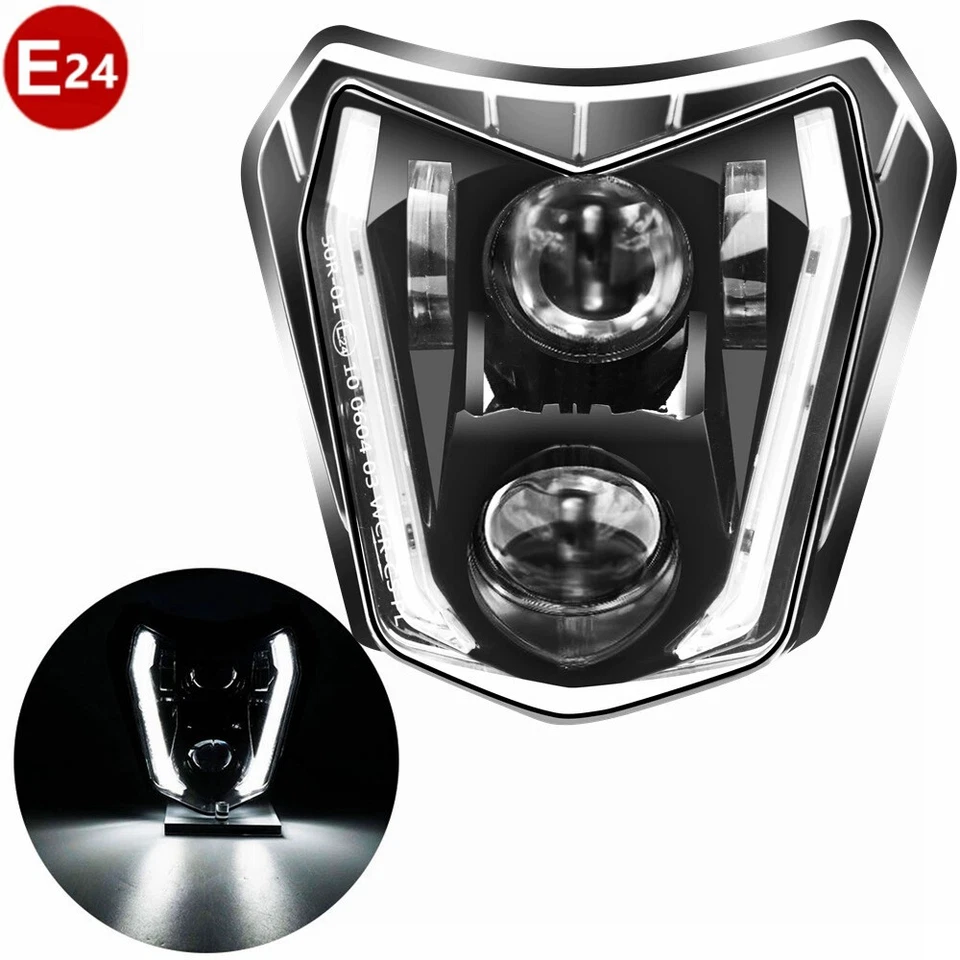 LED Headlight For KTM 200 250 300 450 500 XCW EXC-F XCF-W w/o Turn Signal Lamp Foto 1 de 4