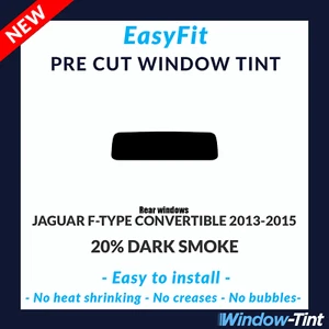 EasyFit Static Pre Cut Tint For Jaguar F-Type Convertible 2013-15 20% Dark Rear - Picture 1 of 3