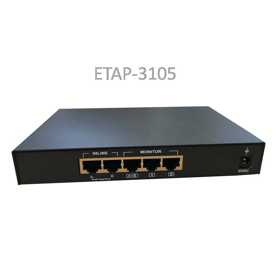 Dualcomm ETAP-3105 Failsafe 10/100/1000Base-T Network Regeneration Tap PoE - Image 1 of 1