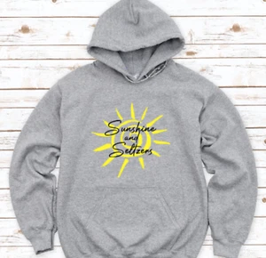 Sudadera con capucha Sunshine and Seltzers, gris, unisex para hombre y mujer - Imagen 1 de 2