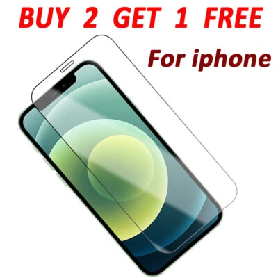Tempered Film For Apple 15 14 13 12 11 Pro Max plus Anti Water 9H High Strength - Image 1 of 4