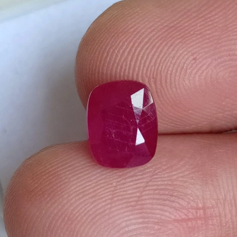 2.64 Ct Natural Pink Ruby Cushion Loose Gemstone Jewelry Making - Image 1 of 4