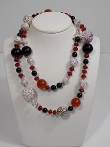 Vintage Designer Schmuck Paola Valentini Italy Edelstein Collier 925er Silber - Picture 1 of 12