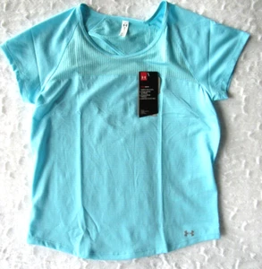 Armour HeatGear Womens size S Blue Open Back Short Sleeve Shirt FREE SHIPPING - Picture 1 of 10