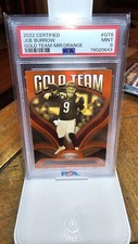 2022 Panini Certified #GT-6 Joe Burrow Gold team Mirror Orange 103/149 PSA 9