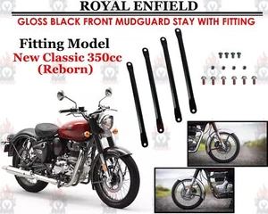 Mudguard Stay With Fitting Gloss Black "Royal Enfield New Classic 350cc -Reborn" - Bild 1 von 7