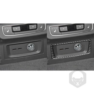 Fits Audi Q5L 2018 Carbon Fiber Interior Rear Cigarette Lighter Frame Cover Trim - Picture 1 of 8