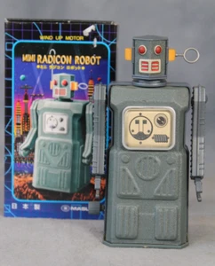 Vintage Masudaya Japan Mini Radicon Roboter zum Aufziehen Weltraum Spielzeug in Schachtel funktioniert 1997 - Bild 1 von 5