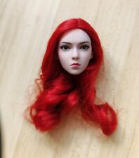 YMTOYS 1/6 Red Curls Female European Girl Head Sculpt Model Toys Suntan Face