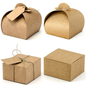 10 Stück Geschenkboxen aus Kraftpapier Musterauswahl Schachtel Tischdeko - Bild 1 von 9