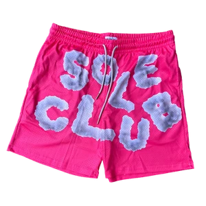 Sole Club Pink Clouds Mesh Shorts Bravest Graphic Multicolor Grey Unisex 6" - Picture 1 of 3