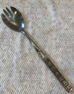 Imperial Serving Spork Stainless Flatware U.S.A. Flowers On Black - Picture 1 of 7