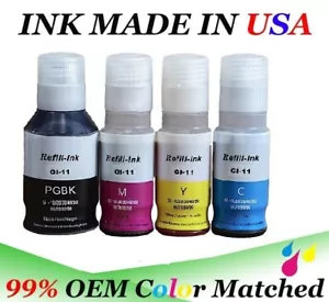 A full set of GI-11 GI 11 Ink Bottle for use Canon PIXMA Megatank G2160 G3160 - Picture 1 of 8
