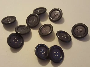 Navy & Rhinestone Buttons - 1" diameter - High Quality - Set of 11 - Picture 1 of 3