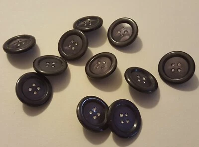 Navy & Rhinestone Buttons - 1" diameter - High Quality - Set of 11 - Image 1 of 3