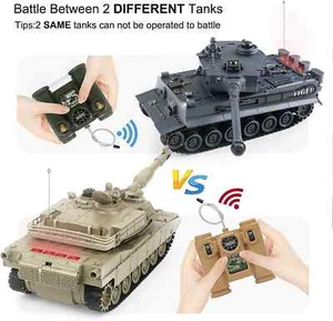 Remote Control 2pc Tank Set German Tiger | M1A2 Battle Military 1:28 RC Soldiers - Picture 1 of 14