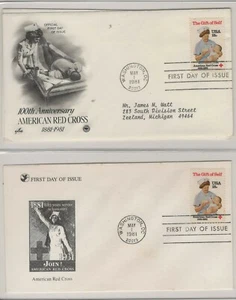 USA 1981 3 FDCs 100TH ANNIVERSARY OF THE AMERICAN RED CROSS + CACHET - Picture 1 of 2