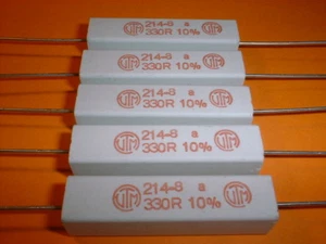 5x 330 Ohm / 9 Watt Wirewound-Power-Widerstand 214-8 - Picture 1 of 2