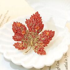 Elegant Rhinestone Maple Brooch for Men Women Perfect for Weddings and Parties